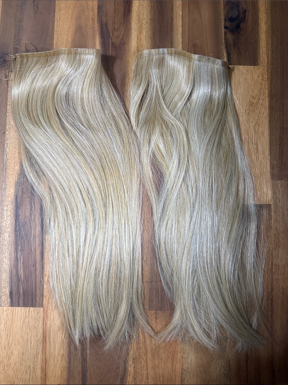15” Synthetic Blonde Hair Extensions Weft x 2 - Natural Medium Golden Blonde